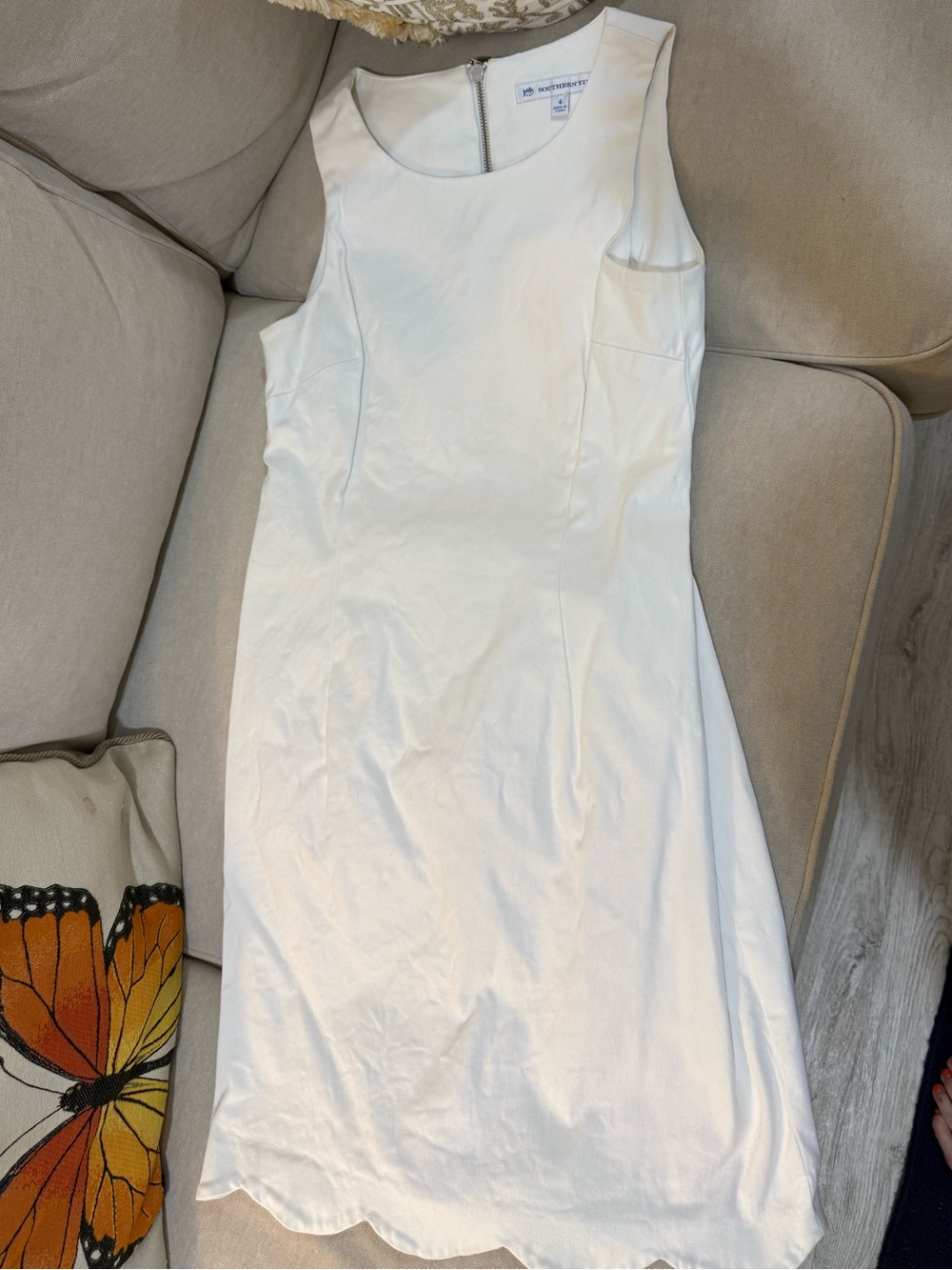 Southern Tide White Sleeveless Sheath Dress